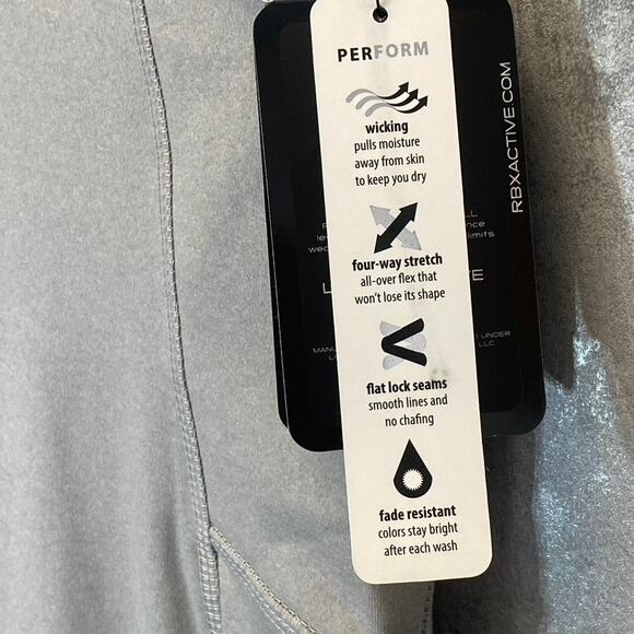 RBX Women’s Light Heather Grey High-Waist Active Pull-On Capri Leggings SZ S - Picture 8 of 9